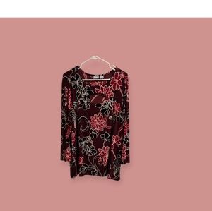 Chicos Travelers Floral Print Blouse Tops Size 20/22